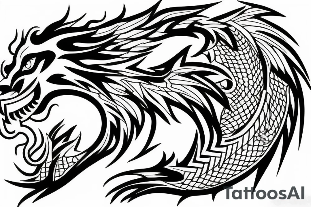 lion dragon tatoo tattoo idea