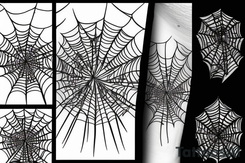 Tiger spider web plant tattoo idea