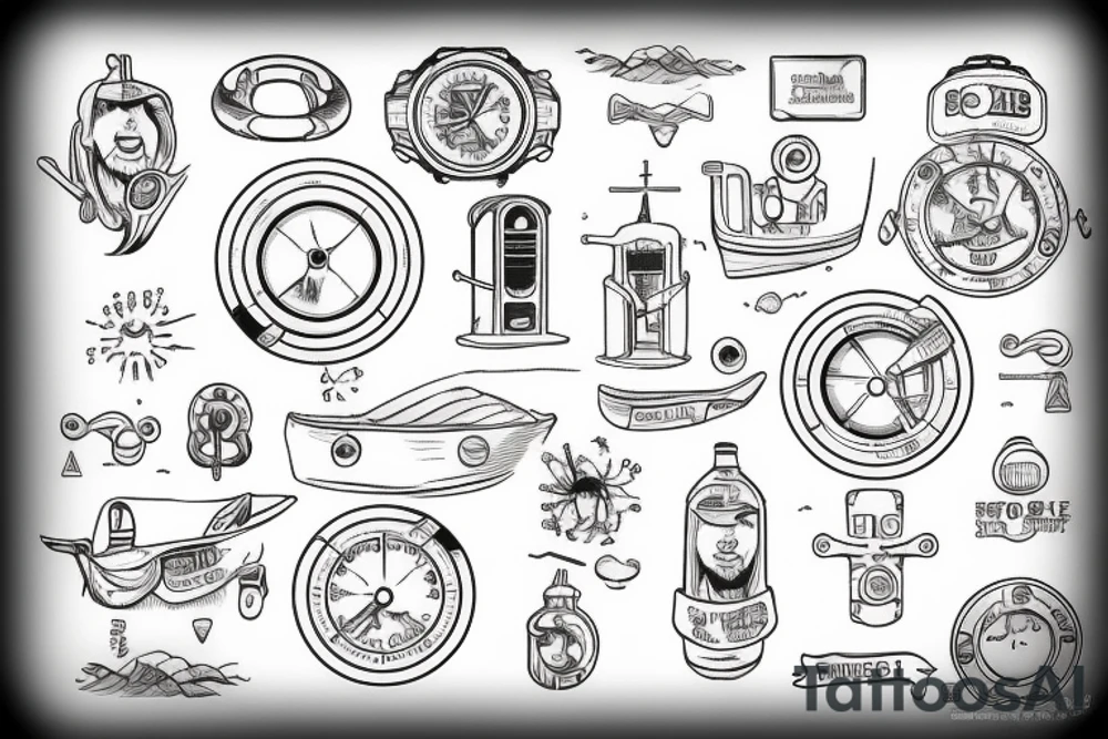 Simple lifebuoy tattoo idea