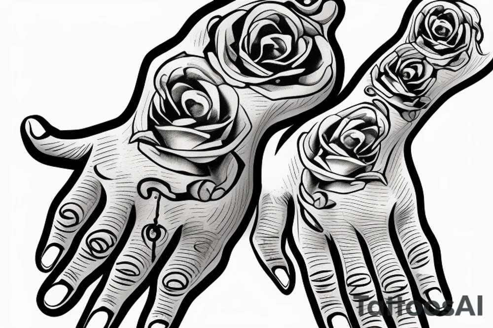 hand with a finger in a book, marking the page tattoo idea