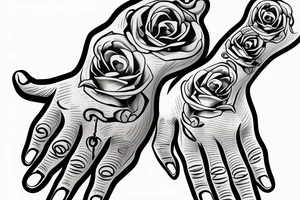 hand with a finger in a book, marking the page tattoo idea