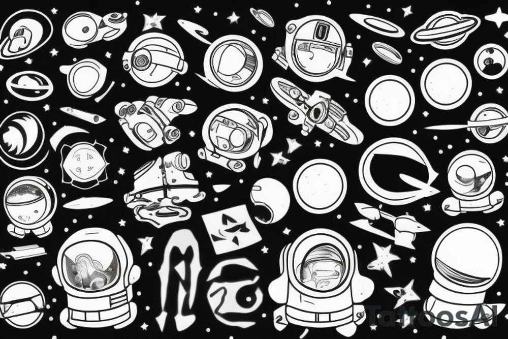 astronaut watching the void of space tattoo idea