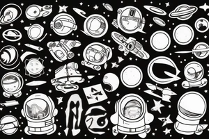 astronaut watching the void of space tattoo idea