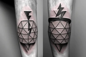 Lightbulb with lightning storm inside on forearm tattoo idea