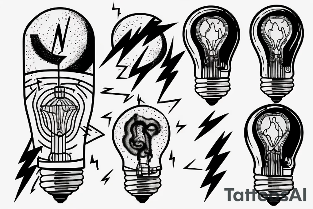 Lightbulb with lightning storm inside on forearm tattoo idea Lightbulb with lightning storm inside on forearm tattoo idea