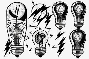 Lightbulb with lightning storm inside on forearm tattoo idea