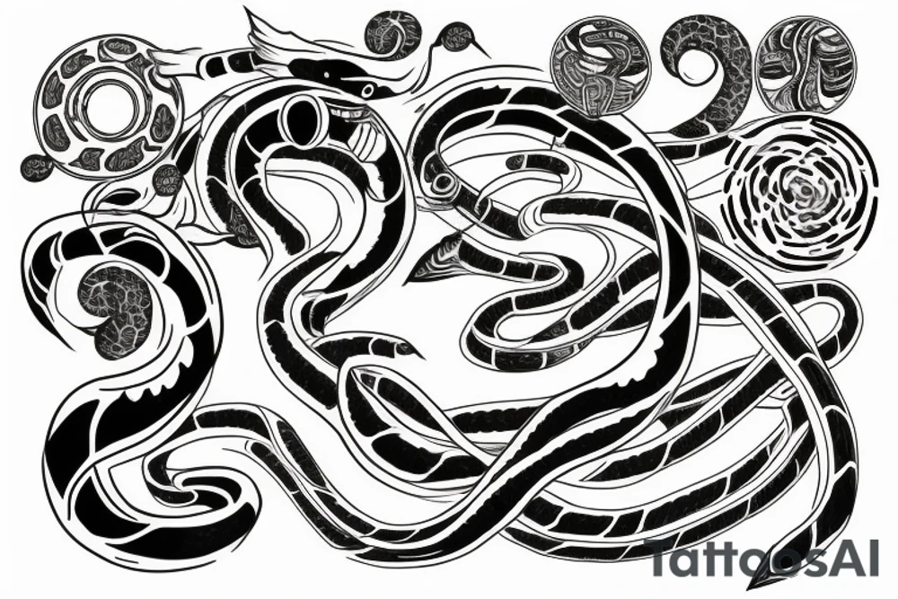 snake circle tattoo idea