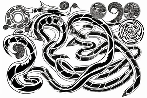 snake circle tattoo idea