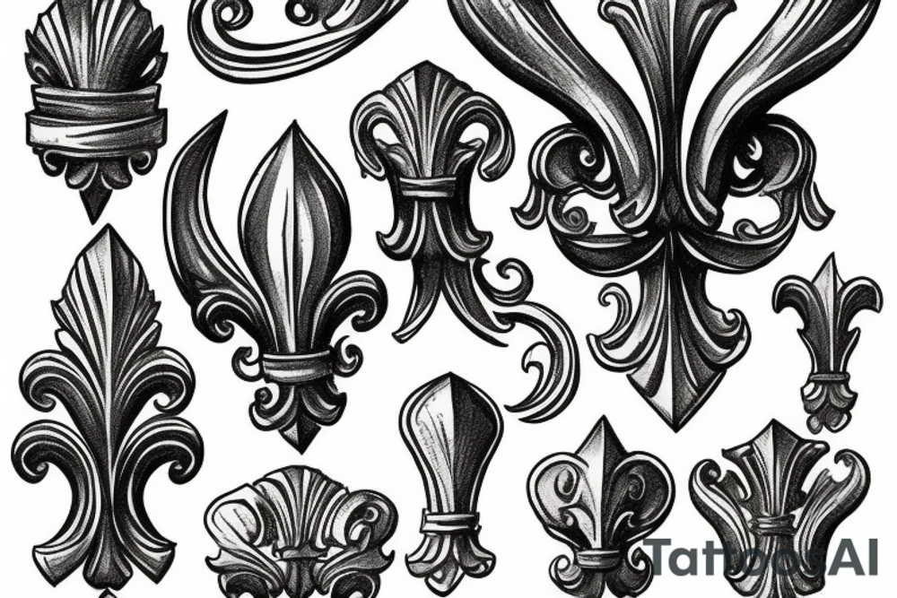 fleur de lis and serbian four s on medieval armor tattoo idea
