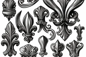 fleur de lis and serbian four s on medieval armor tattoo idea