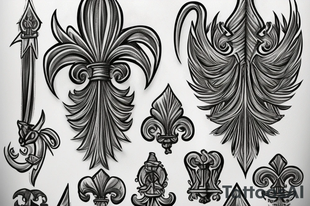 fleur de lis and serbian four s on medieval armor tattoo idea