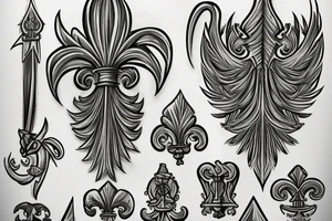 fleur de lis and serbian four s on medieval armor tattoo idea