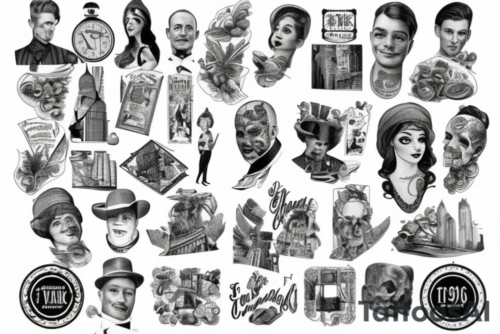 An old fashioned 1900s new york street tattoo idea