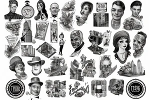 An old fashioned 1900s new york street tattoo idea