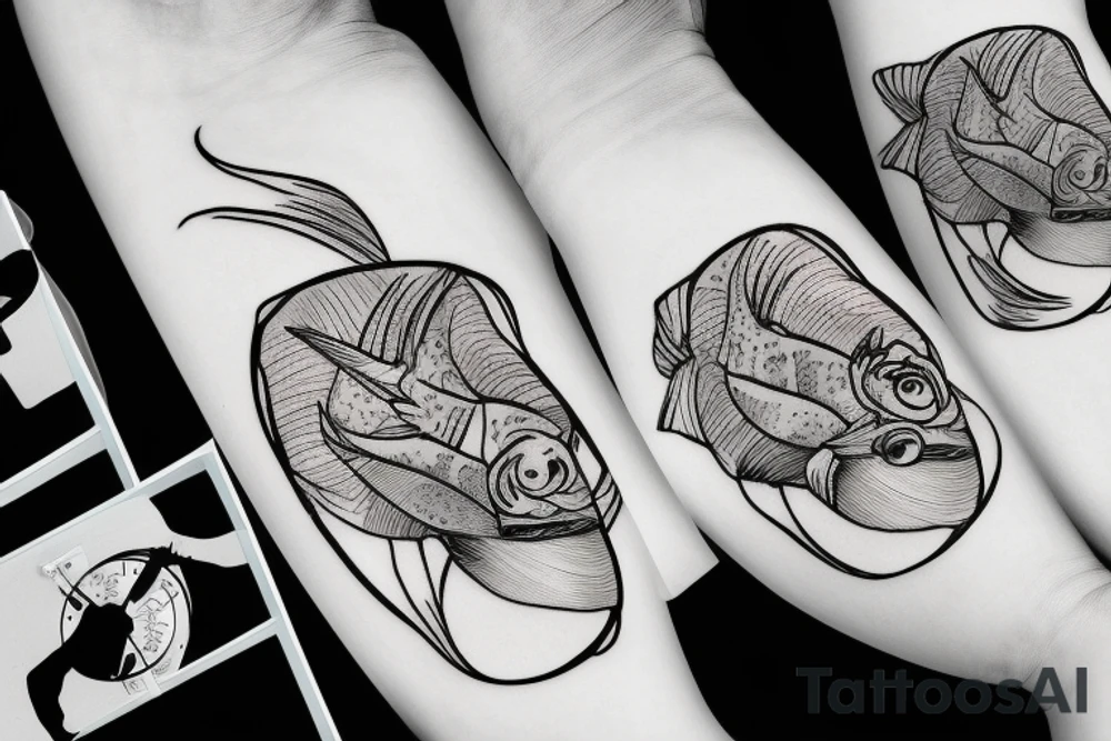 Surfing starts under water fish surfer clock flower tattoo idea Surfing starts under water fish surfer clock flower tattoo idea