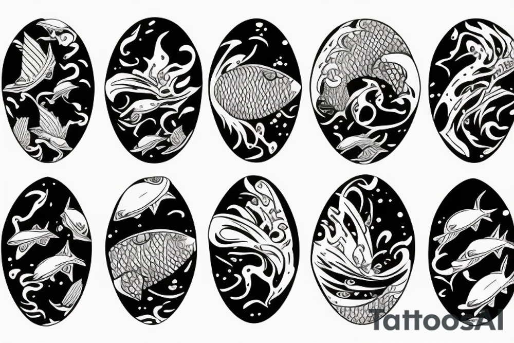 Surfing starts under water fish surfer
flower tattoo idea
