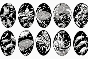 Surfing starts under water fish surfer
 flower tattoo idea