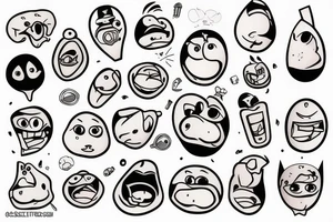 cartoon character the mole, suprised, broken bulb tattoo idea