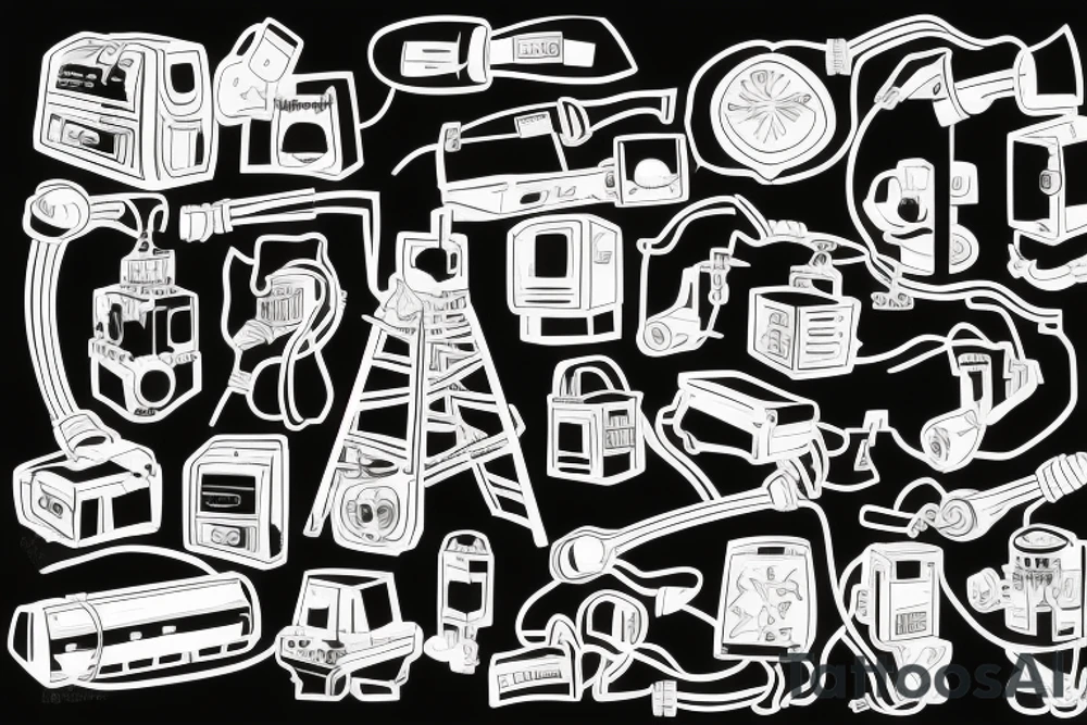 electrical at work in underground mine tattoo idea