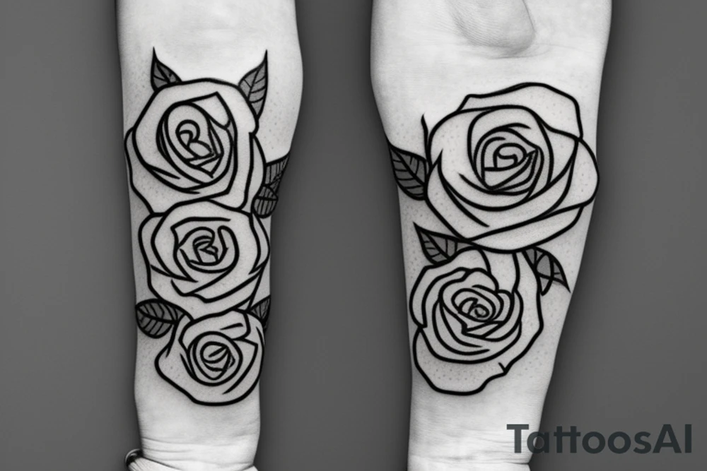 roses growing up forearm with barbed wire as stems tattoo idea