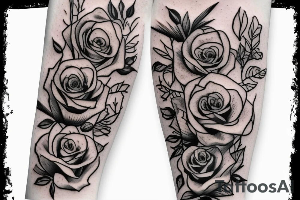 barbed wire growing up arm with roses tattoo idea