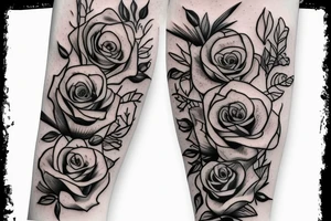 barbed wire growing up arm with roses tattoo idea