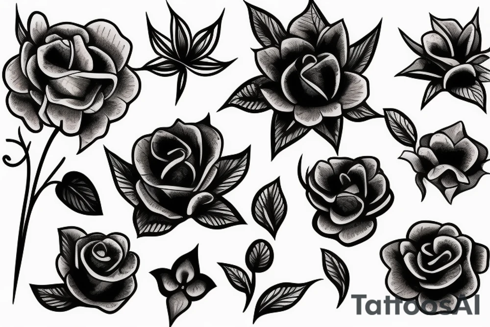 barbed wire flowers tattoo idea