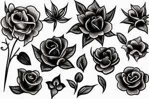 barbed wire flowers tattoo idea