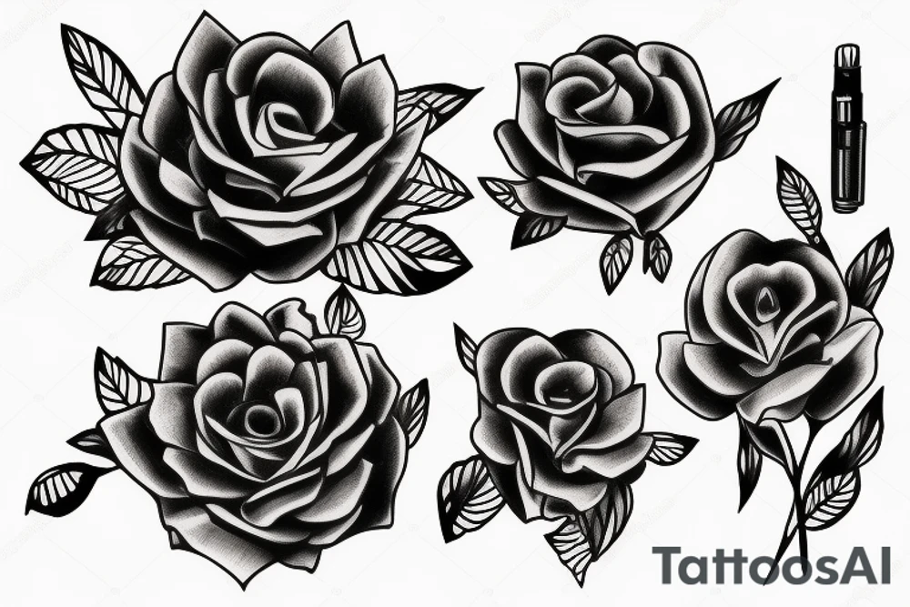 barbed wire flowers tattoo idea
