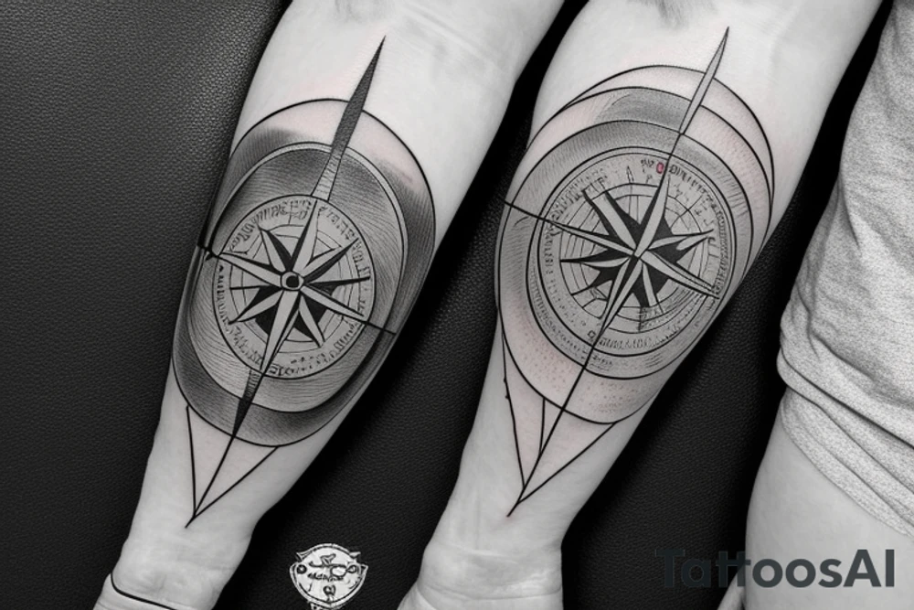 a compass showing pain and hardship of the time tattoo idea