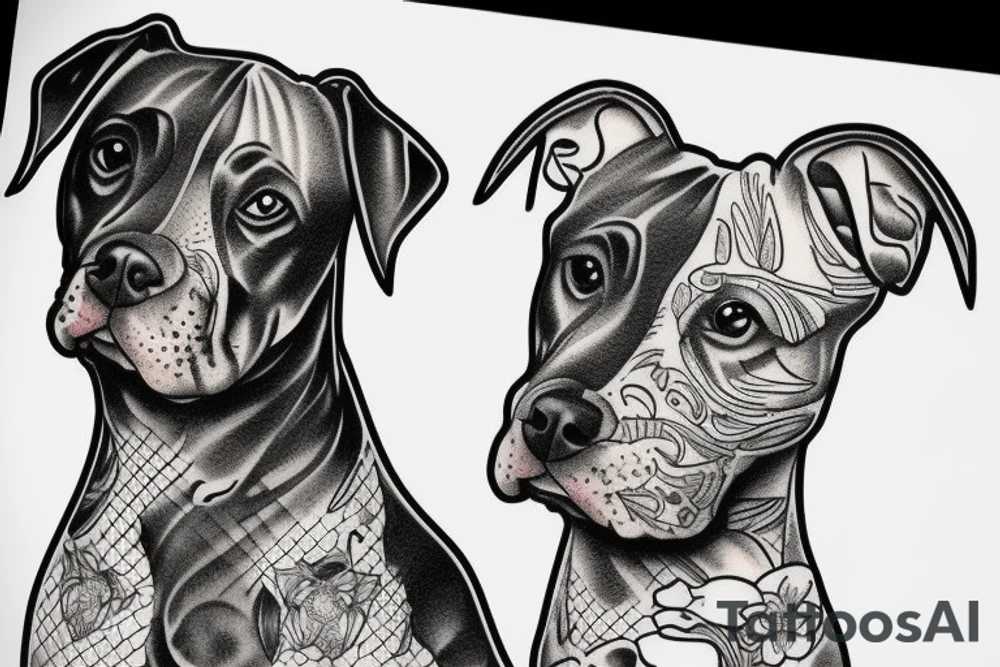 american staffordshire terrier tattoo idea