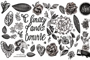 The name Candice saying I love her tattoo idea
