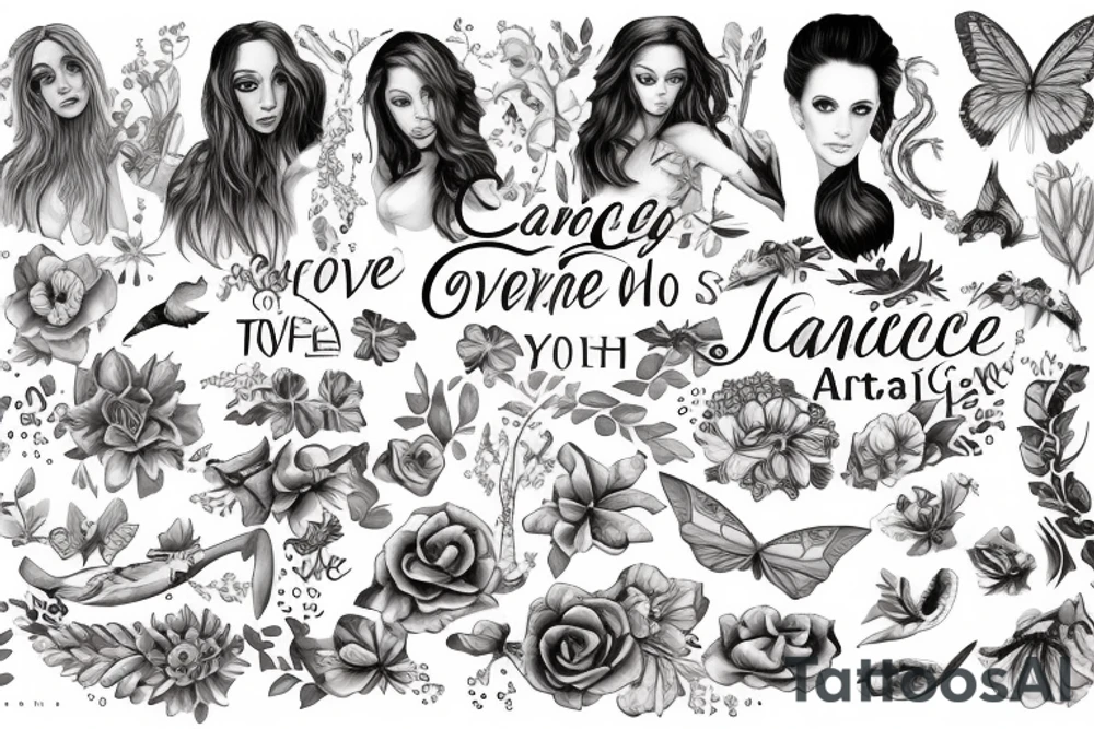 The name Candice saying I love her tattoo idea