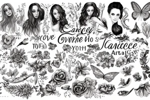 The name Candice saying I love her tattoo idea