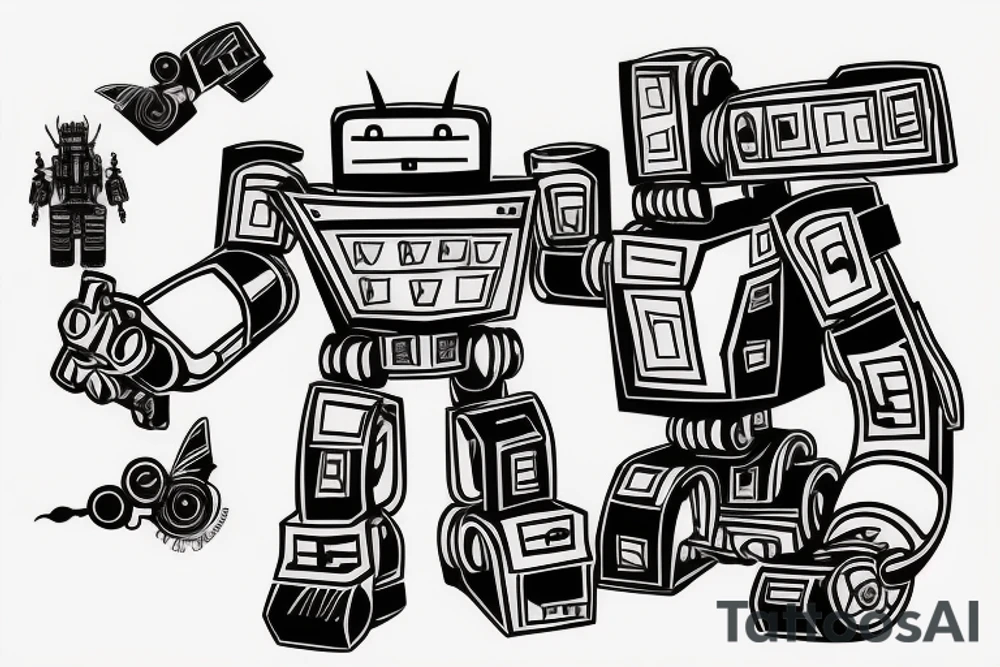 Transformer robot repairing itself tattoo idea