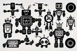 robot repairing itself tattoo idea