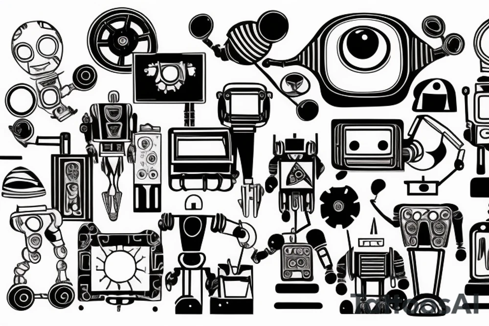 robot repairing itself tattoo idea