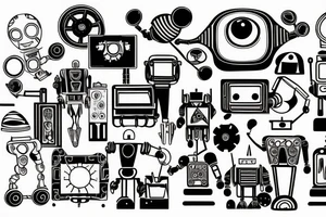 robot repairing itself tattoo idea