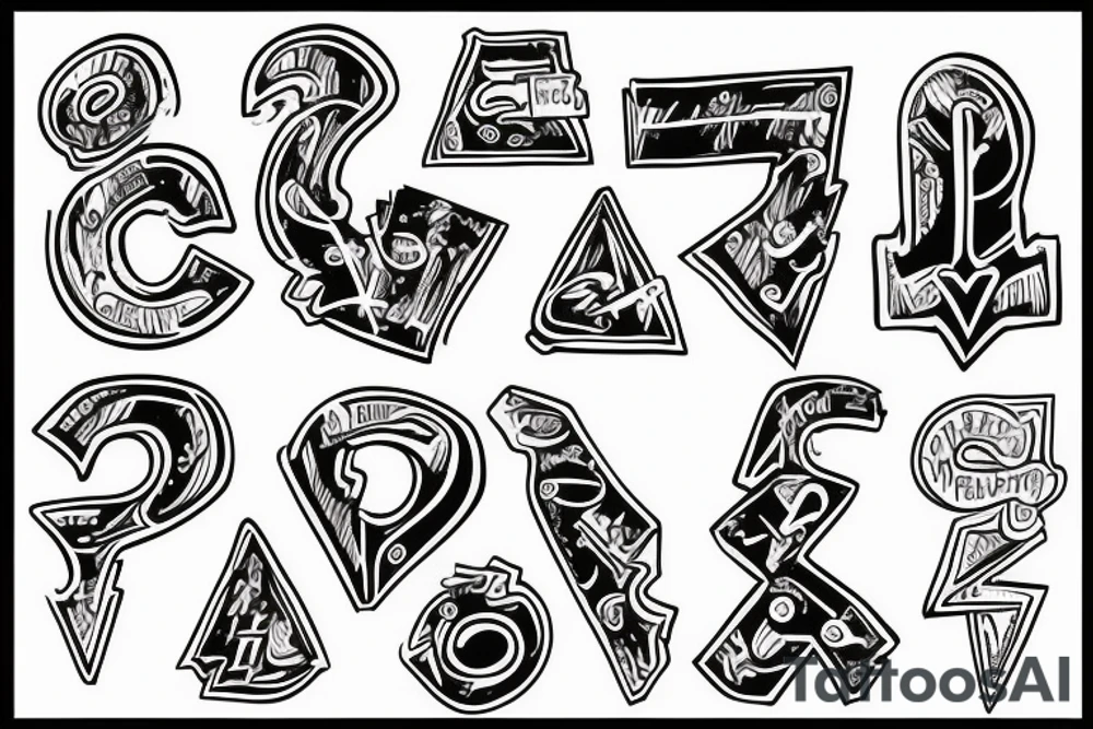 Children's letter blocks tattoo idea