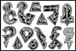 Children's letter blocks tattoo idea