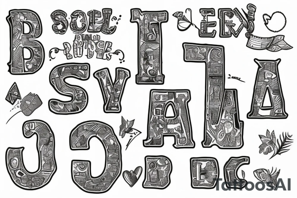 Children's letter blocks tattoo idea