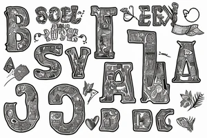 Children's letter blocks tattoo idea