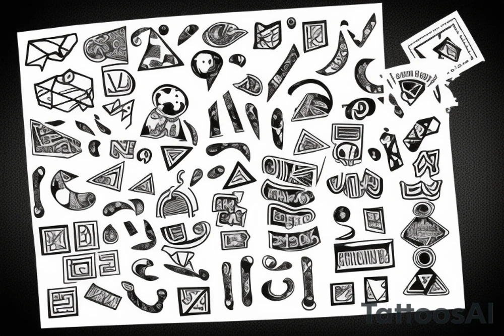 Children's letter blocks tattoo idea