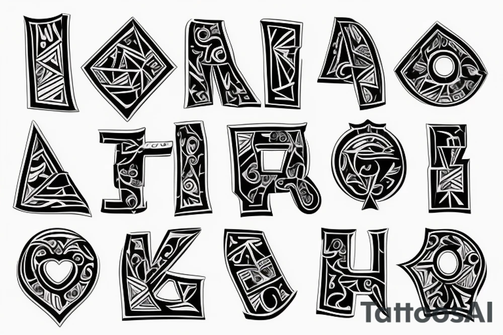 Children's letter blocks tattoo idea
