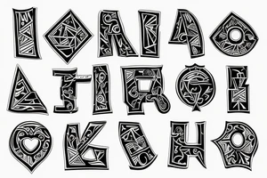 Children's letter blocks tattoo idea