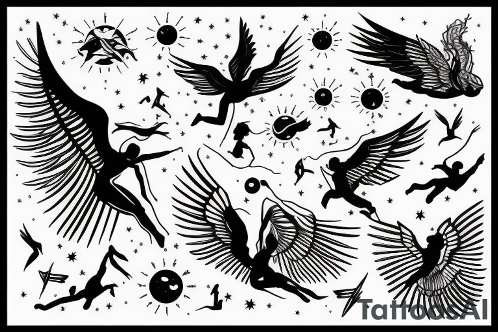 Icarus falling from the sun tattoo idea