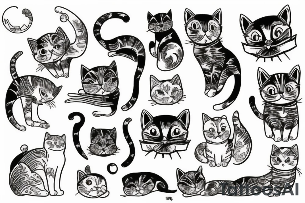 one cat tattoo idea