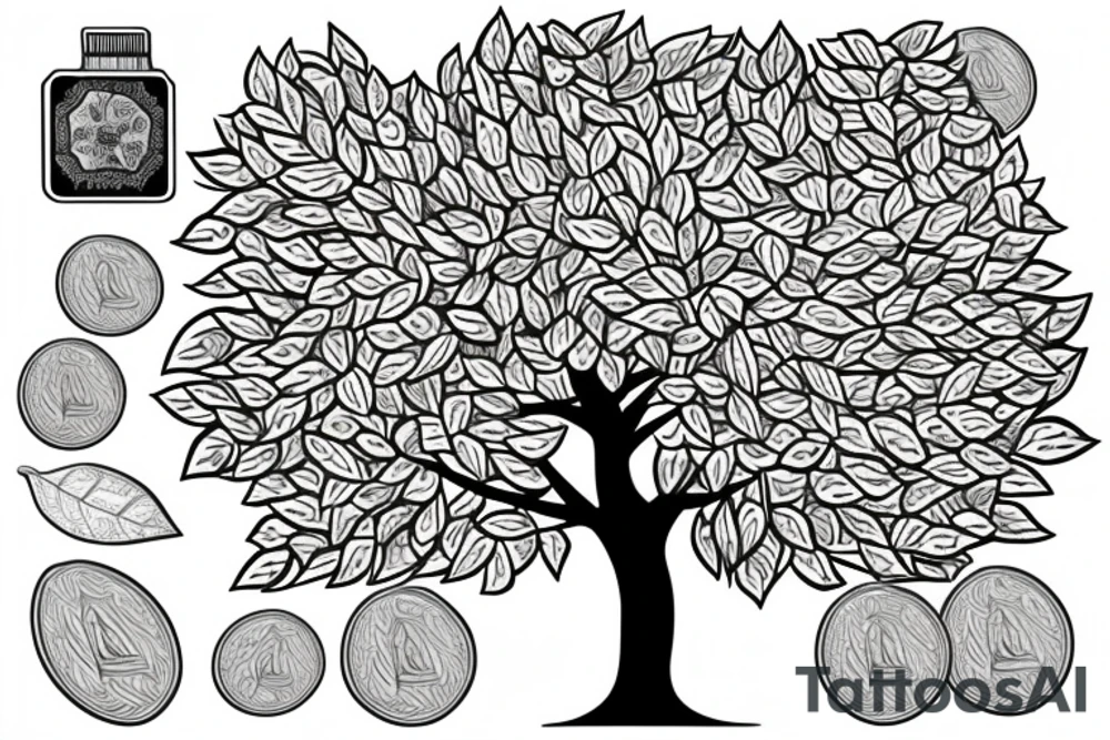 a money tree. It had twenty-dollar bills for leaves. Its flowers were government bonds. Its fruit was diamonds. tattoo idea
