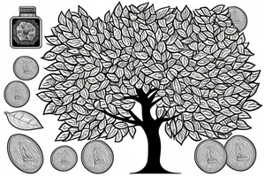 a money tree. It had twenty-dollar bills for leaves. Its flowers were government bonds. Its fruit was diamonds. tattoo idea