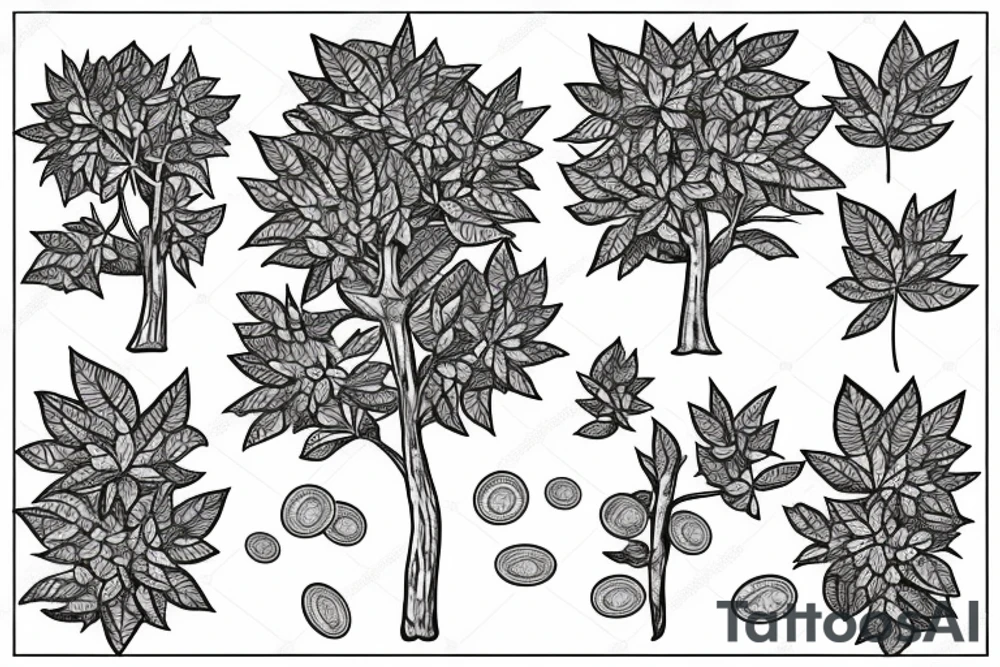a money tree. It had twenty-dollar bills for leaves. Its flowers were government bonds. Its fruit was diamonds. tattoo idea